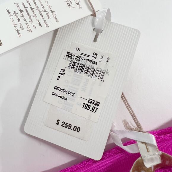 Ted Baker 8 NEW Streena Knit Skater Dress One Shoulder Hot Pink Barbie - Picture 10 of 12